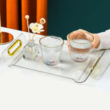 Maxbell Vanity Tray Cosmetic Storage Tray Makeup Organizer for Desktop Bedroom Decor clear white