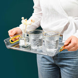 Maxbell Vanity Tray Cosmetic Storage Tray Makeup Organizer for Desktop Bedroom Decor clear white