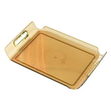 Maxbell Vanity Tray Cosmetic Storage Tray Makeup Organizer for Desktop Bedroom Decor Amber