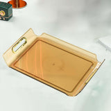 Maxbell Vanity Tray Cosmetic Storage Tray Makeup Organizer for Desktop Bedroom Decor Amber