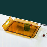 Maxbell Vanity Tray Cosmetic Storage Tray Makeup Organizer for Desktop Bedroom Decor Amber