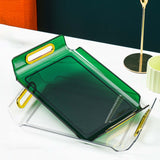 Maxbell Vanity Tray Cosmetic Storage Tray Makeup Organizer for Desktop Bedroom Decor Green