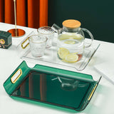 Maxbell Vanity Tray Cosmetic Storage Tray Makeup Organizer for Desktop Bedroom Decor Green