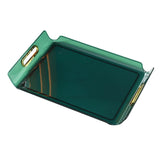 Maxbell Vanity Tray Cosmetic Storage Tray Makeup Organizer for Desktop Bedroom Decor Green