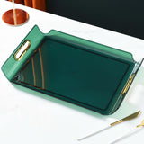Maxbell Vanity Tray Cosmetic Storage Tray Makeup Organizer for Desktop Bedroom Decor Green
