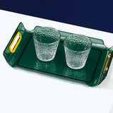Maxbell Vanity Tray Cosmetic Storage Tray Makeup Organizer for Desktop Bedroom Decor Green