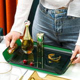 Maxbell Vanity Tray Cosmetic Storage Tray Makeup Organizer for Desktop Bedroom Decor Green