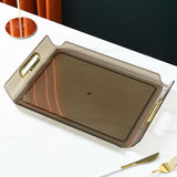 Maxbell Vanity Tray Cosmetic Storage Tray Makeup Organizer for Desktop Bedroom Decor clear brown