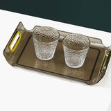 Maxbell Vanity Tray Cosmetic Storage Tray Makeup Organizer for Desktop Bedroom Decor clear brown
