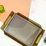 Maxbell Vanity Tray Cosmetic Storage Tray Makeup Organizer for Desktop Bedroom Decor clear brown