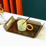 Maxbell Vanity Tray Cosmetic Storage Tray Makeup Organizer for Desktop Bedroom Decor clear brown