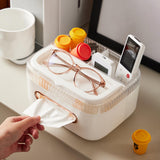 Maxbell Multifunctional Tissue Holder Detachable Decorative for Car Dresser Bathroom White