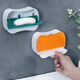 Maxbell Self Draining Soap Dish Case with Lid Wall Mount Waterproof Space Saving Orange