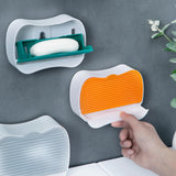 Maxbell Self Draining Soap Dish Case with Lid Wall Mount Waterproof Space Saving Orange