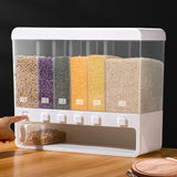 Maxbell Sealed Dry Food Dispenser with Measuring Cup for Cupboard Countertop  White