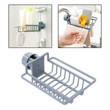 Maxbell Multipurpose Sink Storage Rack Towel Holder Durable for Countertop Bathroom Gray