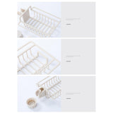 Maxbell Multipurpose Sink Storage Rack Towel Holder Durable for Countertop Bathroom Gray