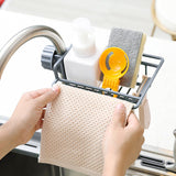 Maxbell Multipurpose Sink Storage Rack Towel Holder Durable for Countertop Bathroom Gray