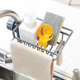 Maxbell Multipurpose Sink Storage Rack Towel Holder Durable for Countertop Bathroom Gray