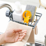 Maxbell Multipurpose Sink Storage Rack Towel Holder Durable for Countertop Bathroom Gray