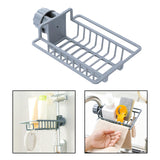 Maxbell Multipurpose Sink Storage Rack Towel Holder Durable for Countertop Bathroom Gray