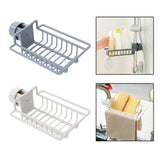 Maxbell Multipurpose Sink Storage Rack Towel Holder Durable for Countertop Bathroom Gray