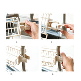 Maxbell Multipurpose Sink Storage Rack Towel Holder Durable for Countertop Bathroom Beige