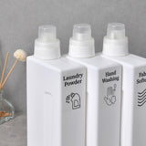 Maxbell Laundry Empty Bottles Reusable Leakproof Lotions Bottle for Home Countertop 3pcs Bottles Label