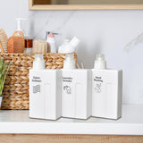 Maxbell Laundry Empty Bottles Reusable Leakproof Lotions Bottle for Home Countertop 3pcs Bottles Label