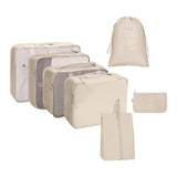 Maxbell 7x Waterproof Nylon Travel Organizer Bags Clothes Storage Bags Lightweight beige