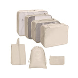 Maxbell 7x Waterproof Nylon Travel Organizer Bags Clothes Storage Bags Lightweight beige