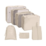 Maxbell 7x Waterproof Nylon Travel Organizer Bags Clothes Storage Bags Lightweight beige