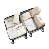 Maxbell 7x Waterproof Nylon Travel Organizer Bags Clothes Storage Bags Lightweight beige