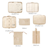 Maxbell 7x Waterproof Nylon Travel Organizer Bags Clothes Storage Bags Lightweight beige