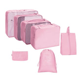 Maxbell 7x Waterproof Nylon Travel Organizer Bags Clothes Storage Bags Lightweight pink