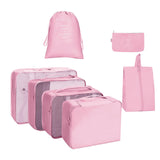 Maxbell 7x Waterproof Nylon Travel Organizer Bags Clothes Storage Bags Lightweight pink