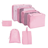 Maxbell 7x Waterproof Nylon Travel Organizer Bags Clothes Storage Bags Lightweight pink