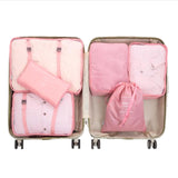 Maxbell 7x Waterproof Nylon Travel Organizer Bags Clothes Storage Bags Lightweight pink