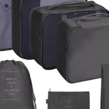 Maxbell 7x Waterproof Nylon Travel Organizer Bags Clothes Storage Bags Lightweight black