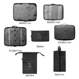 Maxbell 7x Waterproof Nylon Travel Organizer Bags Clothes Storage Bags Lightweight black