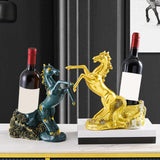 Maxbell Wine Storage Rack Horse Statues Retro Style for Countertop Party Display green