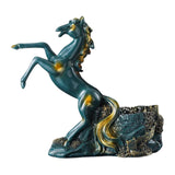 Maxbell Wine Storage Rack Horse Statues Retro Style for Countertop Party Display green
