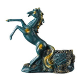 Maxbell Wine Storage Rack Horse Statues Retro Style for Countertop Party Display green