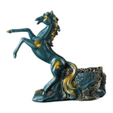 Maxbell Wine Storage Rack Horse Statues Retro Style for Countertop Party Display green