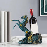 Maxbell Wine Storage Rack Horse Statues Retro Style for Countertop Party Display green
