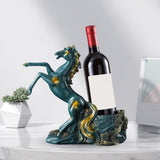 Maxbell Wine Storage Rack Horse Statues Retro Style for Countertop Party Display green