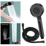 Maxbell High Pressure Handheld Shower Head 5 Spray Settings Screw in G1/2" Connector Black 1.5m Hose