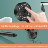 Maxbell High Pressure Handheld Shower Head 5 Spray Settings Screw in G1/2" Connector Black 1.5m Hose