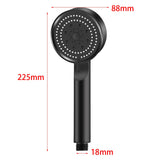 Maxbell High Pressure Handheld Shower Head 5 Spray Settings Screw in G1/2" Connector Black 1.5m Hose