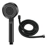 Maxbell High Pressure Handheld Shower Head 5 Spray Settings Screw in G1/2" Connector Black 1.5m Hose